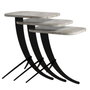 Hanah Home Pion - White Marble Juego de Mesas Nido (3 Piezas)